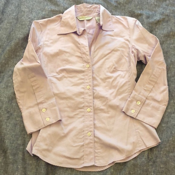 Banana Republic Button Down Shirt Blouse Lavender 3/4 Sleeve Size XS Womens - Picture 1 of 6